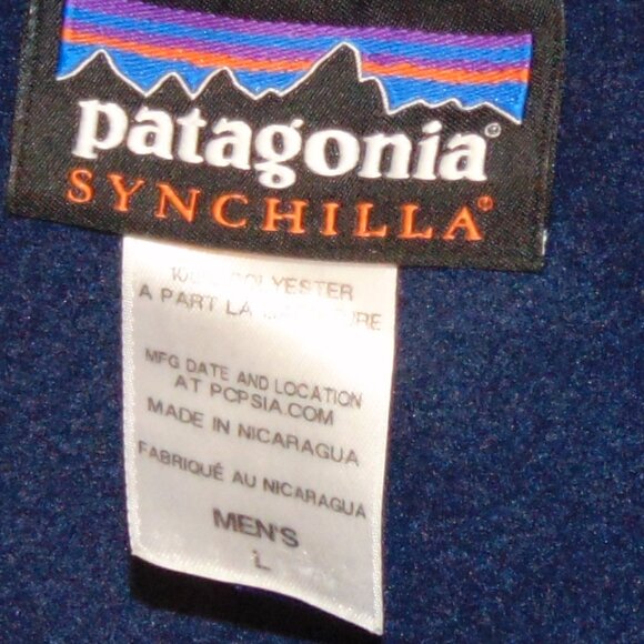 PATAGONIA  SYNCHILLA  SNAP-T  BLUE/RED  LARGE - Picture 4 of 4